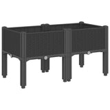 Vidaxx Pflanzgefäß mit Beinen 80x40x42 cm Polypropylen schwarz