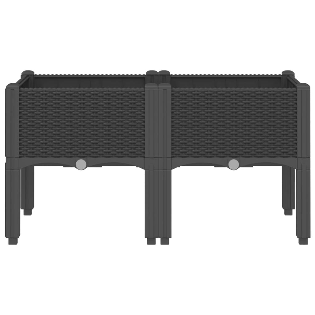Vidaxx Pflanzgefäß mit Beinen 80x40x42 cm Polypropylen schwarz