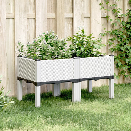 Vidaxx Pflanzgefäß mit Beinen 80x40x42 cm Polypropylen weiß