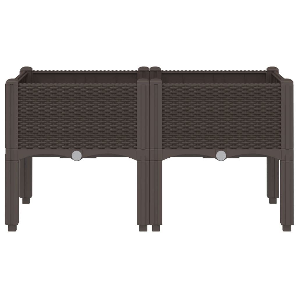 Vidaxx Pflanzgefäß mit Beinen 80x40x42 cm Polypropylen braun