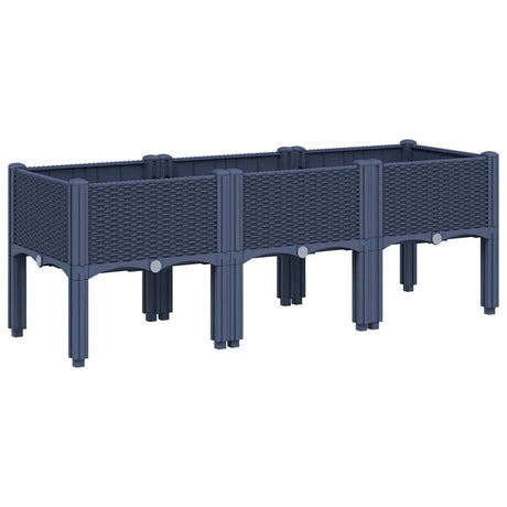 Vidaxx Pflanzgefäß mit Beinen 120x40x42 cm Polypropylen grau