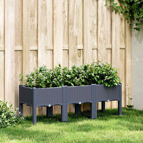 Vidaxx Pflanzgefäß mit Beinen 120x40x42 cm Polypropylen grau