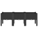 Vidaxx Pflanzgefäß mit Beinen 120x40x42 cm Polypropylen schwarz