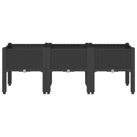 Vidaxx Pflanzgefäß mit Beinen 120x40x42 cm Polypropylen schwarz