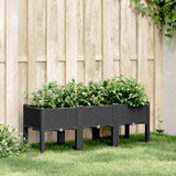 Vidaxx Pflanzgefäß mit Beinen 120x40x42 cm Polypropylen schwarz