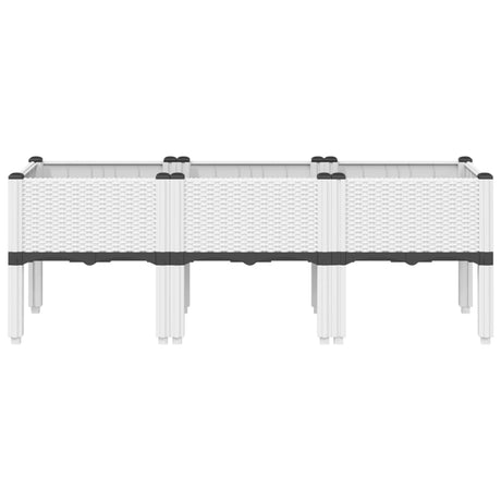Vidaxx Pflanzgefäß mit Beinen 120x40x42 cm Polypropylen weiß