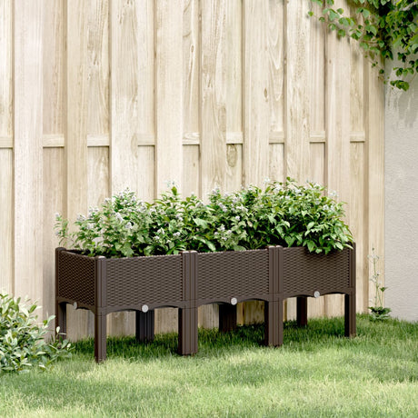Vidaxx Pflanzgefäß mit Beinen 120x40x42 cm Polypropylen braun