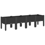 Vidaxx Pflanzgefäß mit Beinen 160x40x42 cm Polypropylen schwarz