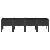 Vidaxx Pflanzgefäß mit Beinen 160x40x42 cm Polypropylen schwarz