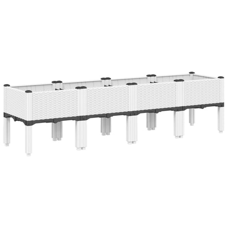Vidaxx Pflanzgefäß mit Beinen 160x40x42 cm Polypropylen weiß