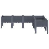 Vidaxx Pflanzgefäß mit Beinen 160x120x42 cm Polypropylen grau
