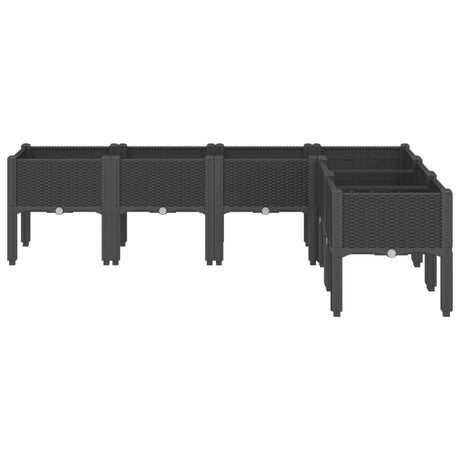 Vidaxx Pflanzgefäß mit Beinen 160x120x42 cm Polypropylen schwarz
