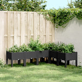 Vidaxx Pflanzgefäß mit Beinen 160x120x42 cm Polypropylen schwarz