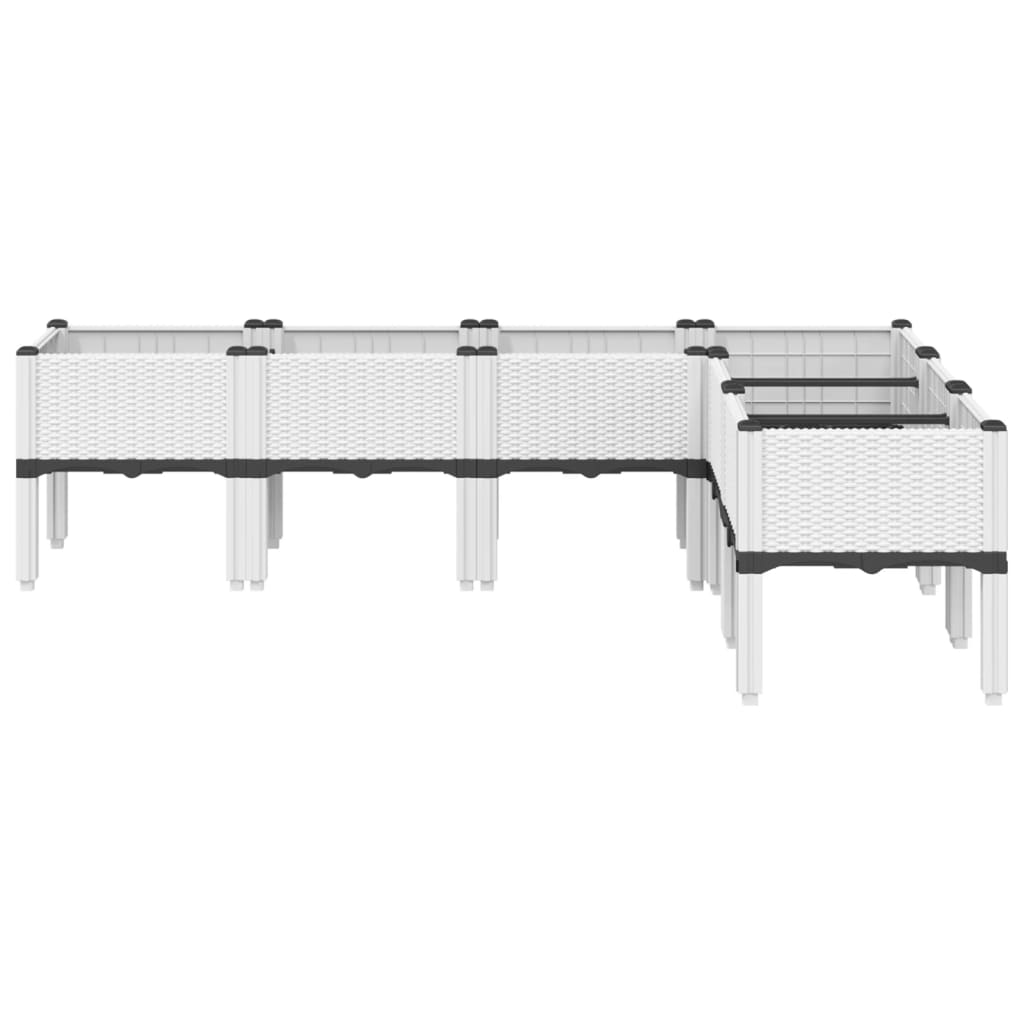 Vidaxx Pflanzgefäß mit Beinen 160x120x42 cm Polypropylen weiß