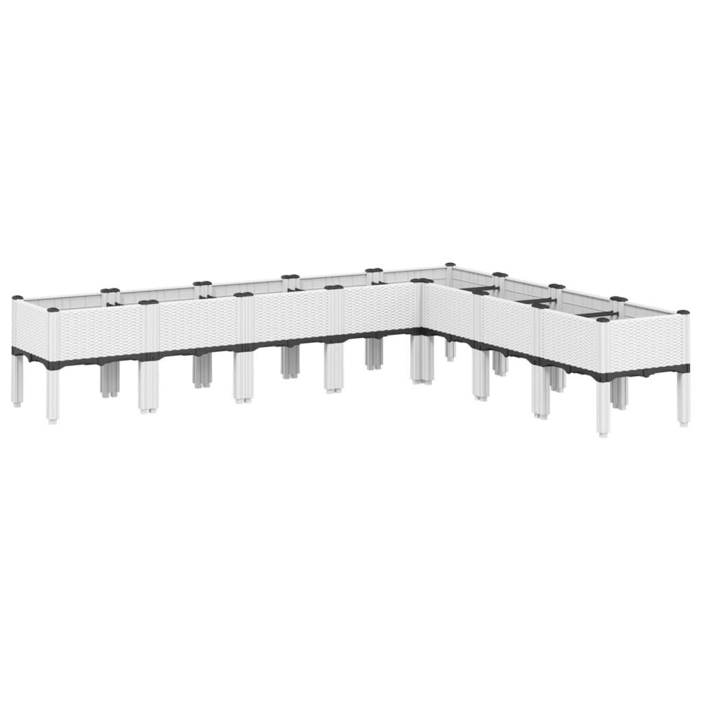 Vidaxx Pflanzgefäß mit Beinen 200x160x42 cm Polypropylen weiß