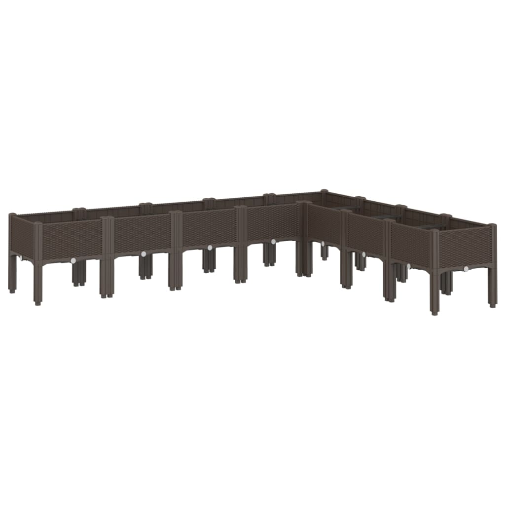 Vidaxx Pflanzgefäß mit Beinen 200x160x42 cm Polypropylen braun