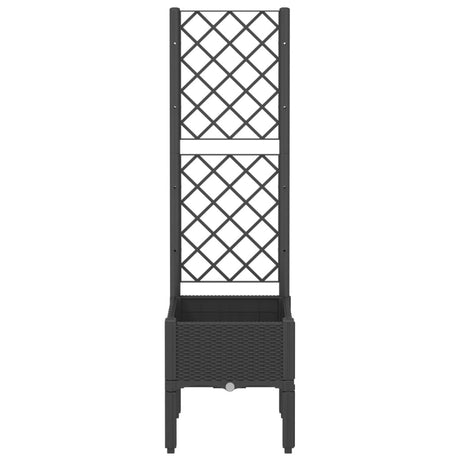 Vidaxx Pflanzgefäß mit Spalier 40x40x142 cm Polypropylen schwarz