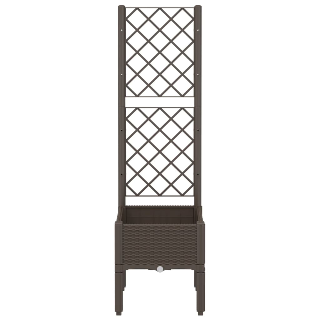 Vidaxx Pflanzgefäß mit Spalier 40x40x142 cm Polypropylen braun