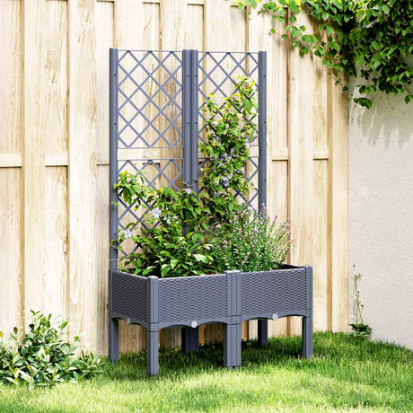 Vidaxx Pflanzgefäß mit Spalier 80x40x142 cm Polypropylen grau