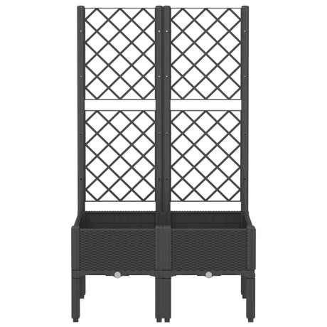 Vidaxx Pflanzgefäß mit Spalier 80x40x142 cm Polypropylen schwarz
