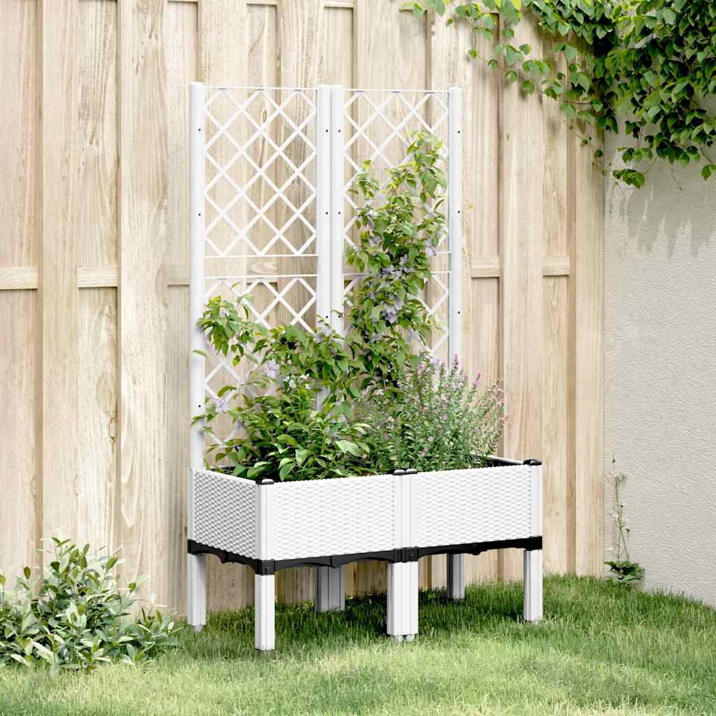 Vidaxx Pflanzgefäß mit Spalier 80x40x142 cm Polypropylen weiß