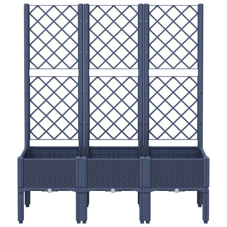 Vidaxx Pflanzgefäß mit Spalier 120x40x142 cm Polypropylen blaugrau