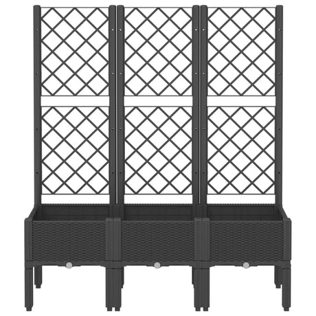 Vidaxx Pflanzgefäß mit Spalier 120x40x142 cm Polypropylen schwarz