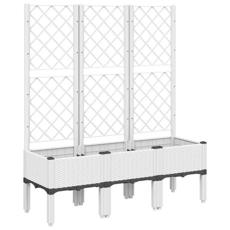 Vidaxx Pflanzgefäß mit Spalier 120x40x142 cm Polypropylen weiß