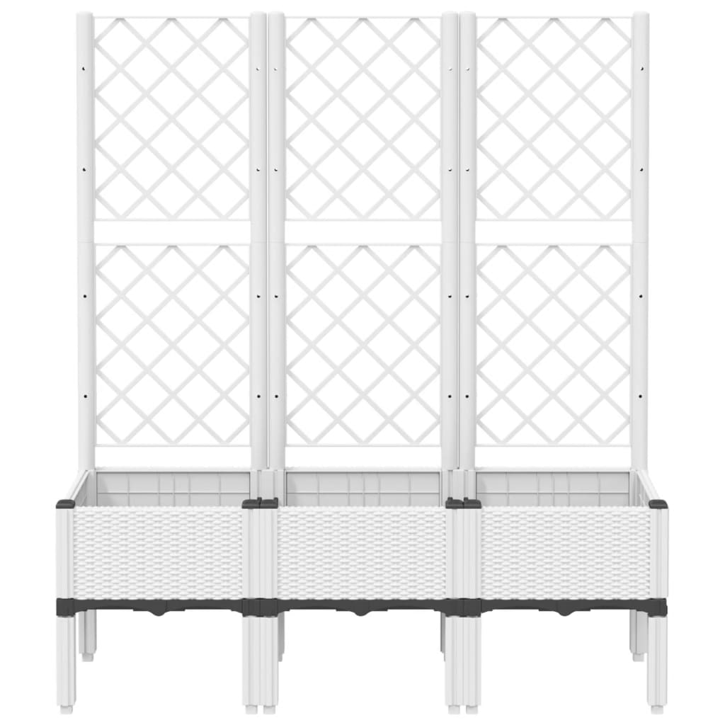 Vidaxx Pflanzgefäß mit Spalier 120x40x142 cm Polypropylen weiß