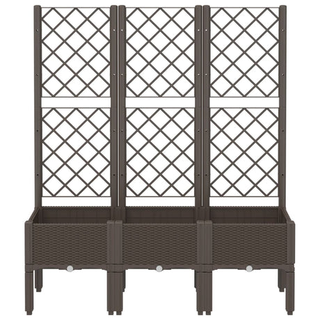 Vidaxx Pflanzgefäß mit Spalier 120x40x142 cm Polypropylen braun