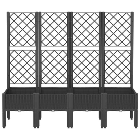 Vidaxx Pflanzgefäß mit Spalier 160x40x142 cm Polypropylen schwarz