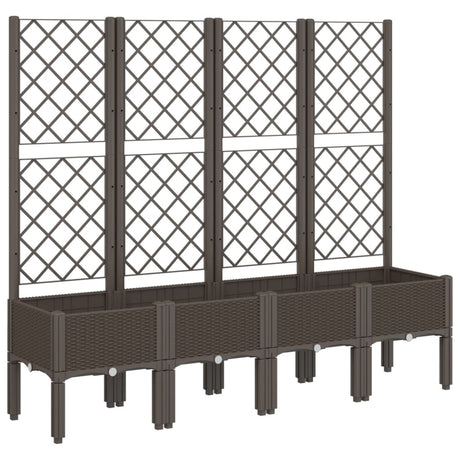Vidaxx Pflanzgefäß mit Spalier 160x40x142 cm Polypropylen braun