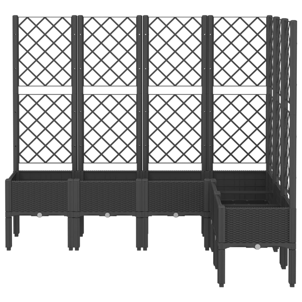 Vidaxx Pflanzgefäß mit Spalier 160x120x142 cm Polypropylen schwarz