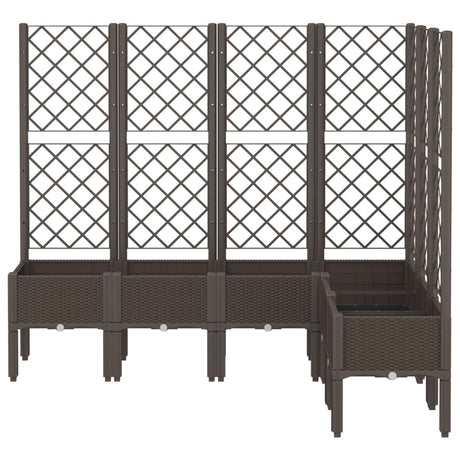 Vidaxx Pflanzgefäß mit Spalier 160x120x142 cm Polypropylen braun