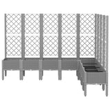 Vidaxx Pflanzgefäß mit Spalier 200x160x142 cm Polypropylen hellgrau