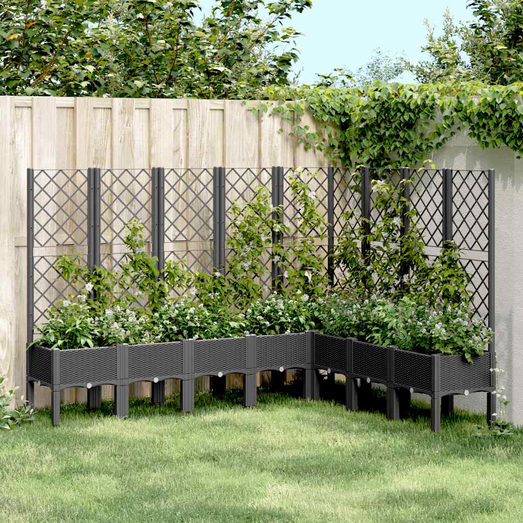 Vidaxx Pflanzgefäß mit Spalier 200x160x142 cm Polypropylen schwarz