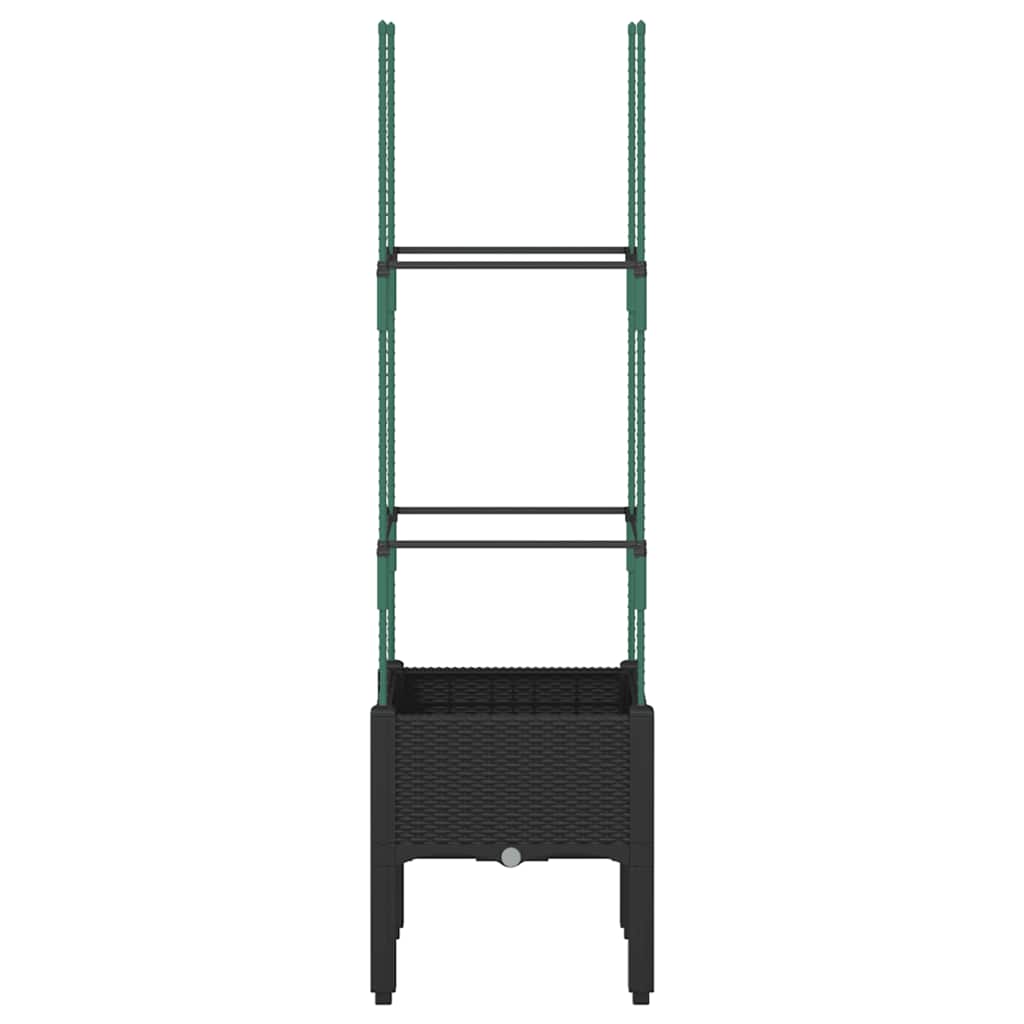 Vidaxx Pflanzgefäß mit Spalier 40x40x142,5 cm Polypropylen schwarz