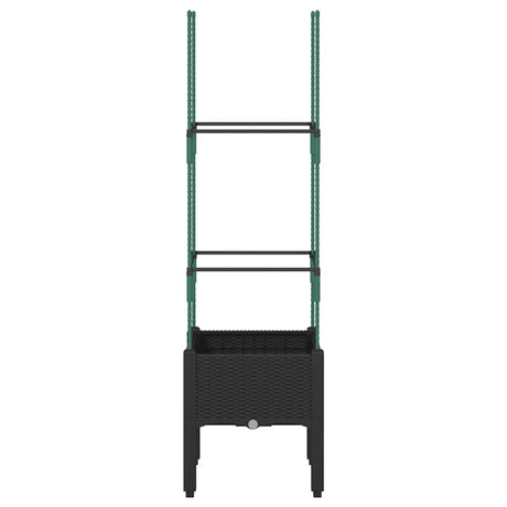Vidaxx Pflanzgefäß mit Spalier 40x40x142,5 cm Polypropylen schwarz