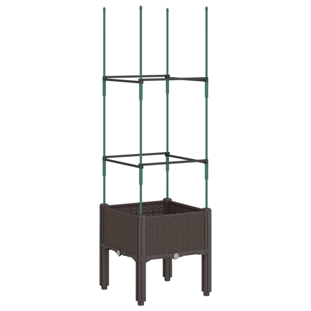 Vidaxx Pflanzgefäß mit Spalier 40x40x142,5 cm Polypropylen braun