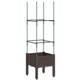 Vidaxx Pflanzgefäß mit Spalier 40x40x142,5 cm Polypropylen braun