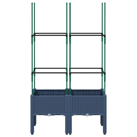Vidaxx Pflanzgefäß mit Spalier 80x40x142,5 cm Polypropylen blaugrau