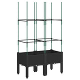 Vidaxx Pflanzgefäß mit Spalier 80x40x142,5 cm Polypropylen schwarz