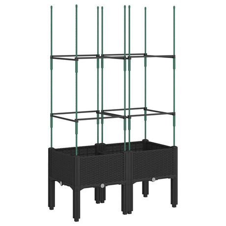Vidaxx Pflanzgefäß mit Spalier 80x40x142,5 cm Polypropylen schwarz