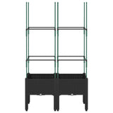 Vidaxx Pflanzgefäß mit Spalier 80x40x142,5 cm Polypropylen schwarz