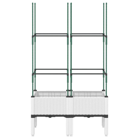 Vidaxx Pflanzgefäß mit Spalier 80x40x142,5 cm Polypropylen weiß
