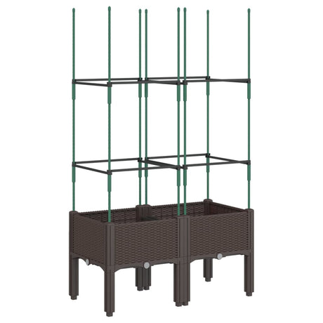 Vidaxx Pflanzgefäß mit Spalier 80x40x142,5 cm Polypropylen braun