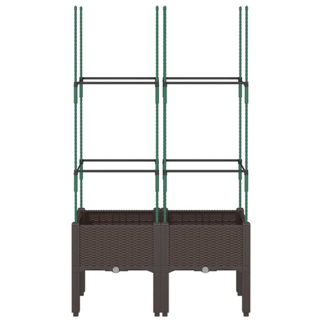 Vidaxx Pflanzgefäß mit Spalier 80x40x142,5 cm Polypropylen braun