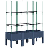 Vidaxx Pflanzgefäß mit Spalier 120x40x142,5 cm Polypropylen grau