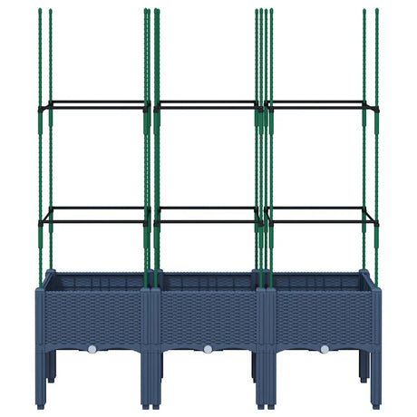 Vidaxx Pflanzgefäß mit Spalier 120x40x142,5 cm Polypropylen blaugrau
