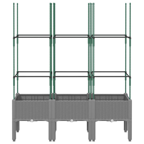 Vidaxx Pflanzgefäß mit Spalier 120x40x142,5 cm Polypropylen hellgrau